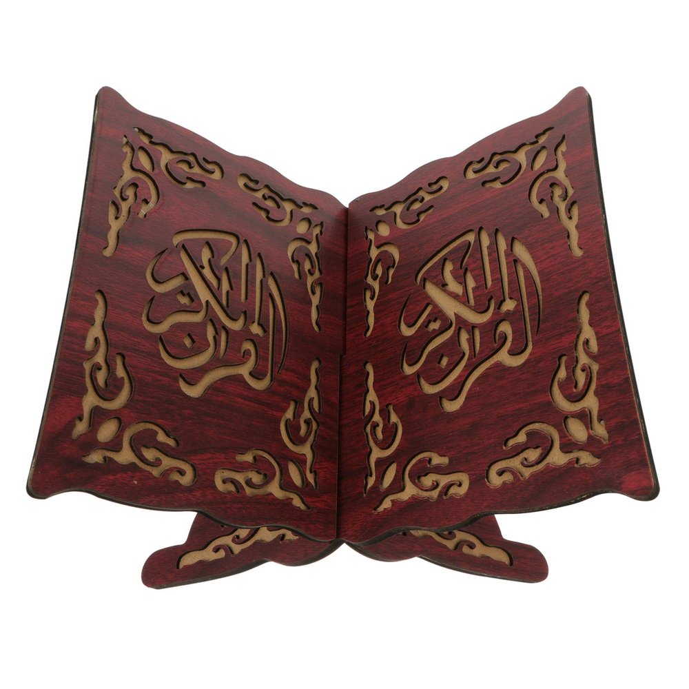 BESTOYARD Foldable Wooden Quran Bookshelf 11.41X8.26X7.08 Inch Islamic Book Holder Stand for Quran Bible Display and Home Religious Decoration