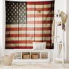 Ambesonne American Flag Tapestry, Usa Flag over Vertical Striped Wooden Board Citizen Solidarity Art, Fabric Wall Hanging Decor for Bedroom Living Room Dorm, 45" X 30", Coral Cream view 2