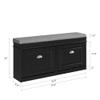 SoBuy Black Storage Shoe Bench with 2 Flip Drawers, Hidden Shoe Bench, Free Standing Shoe Rack, Shoe Cabinet, Hallway Storage Bench with Seat Cushion FSR64-SCH view 2