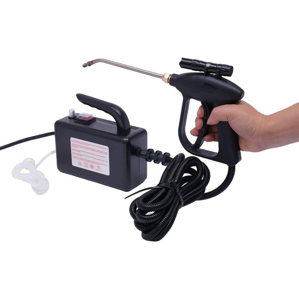 Upthehill 1600W High Temperature Pressurized Steam Cleaner, Multi-Purpose Hand-held Steamers Portable Steam Cleaning Machine Powerful Steam Tool for Most Floors/Counters/Windows/Autos (Black)