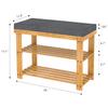 Domax Shoe Rack Bench for Entryway - Bench with Shoe Storage Front Door Shoe Bench with Cushion Upholstered Padded Seat 3 Tier Bamboo Shoe Holder for Entry Indoor Entrance Hallway Bedroom Living Room view 3