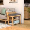 Domax Shoe Rack Bench for Entryway - Bench with Shoe Storage Front Door Shoe Bench with Cushion Upholstered Padded Seat 3 Tier Bamboo Shoe Holder for Entry Indoor Entrance Hallway Bedroom Living Room view 4