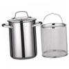 Cabilock 1set Portable Stainless Steel Frying Pot with Drainer Basket Energy Efficient Deep Fryer for Home Cooking Lightweight and Easy to Clean for Fish Shrimp and Fries view 1