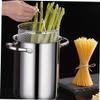Cabilock 1set Portable Stainless Steel Frying Pot with Drainer Basket Energy Efficient Deep Fryer for Home Cooking Lightweight and Easy to Clean for Fish Shrimp and Fries view 4