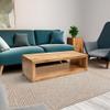 58-Inch Cube Shape Mango Wood Coffee Table with Open Bottom Shelf view 2