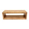 58-Inch Cube Shape Mango Wood Coffee Table with Open Bottom Shelf view 4