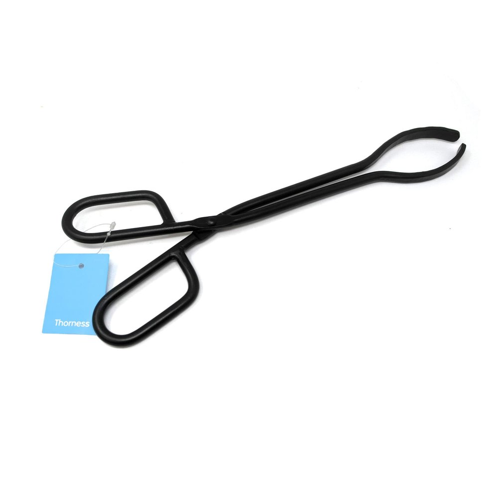 Black Heavy Duty Cast Iron Fire Place Log Tongs for Indoor Fire/Fire Pits Accessories/Tongs for Outdoor Stove/Long Logs Tweezers/Firewood Tongs/Campfire Tongs
