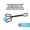 Black Heavy Duty Cast Iron Fire Place Log Tongs for Indoor Fire/Fire Pits Accessories/Tongs for Outdoor Stove/Long Logs Tweezers/Firewood Tongs/Campfire Tongs view 3
