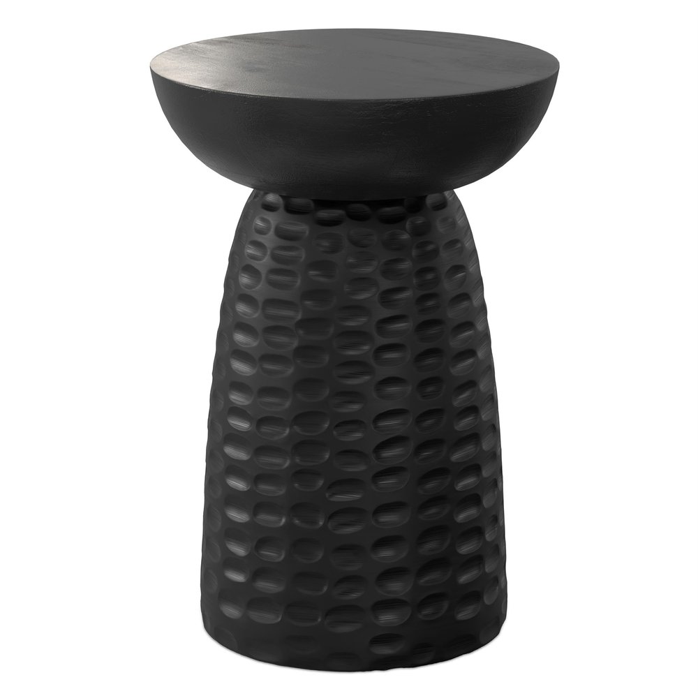 SIMPLIHOME Boyd End Table - 13 inch Wide Solid Mango Wood Round Accent Table in Black, Handcrafted Contemporary Nightstand or Lamp Stand for Living Room, Bedroom, or Office, Assembled