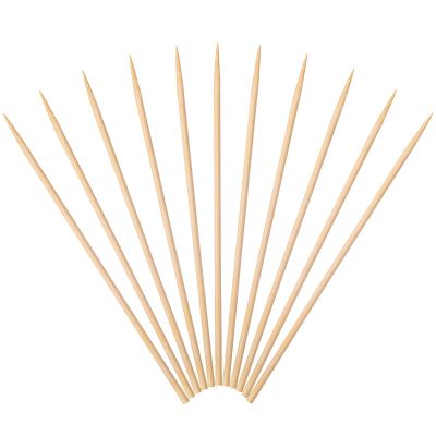 Minisland Premium 6 inch Bamboo Skewers for Appetizers Fruit Kabobs 3mm Thin Small Short Wooden Food Sticks 100 Counts, Many Sizes Choices 4.7"/5.5"/6"/7"/8"/10"/12" -MSL164