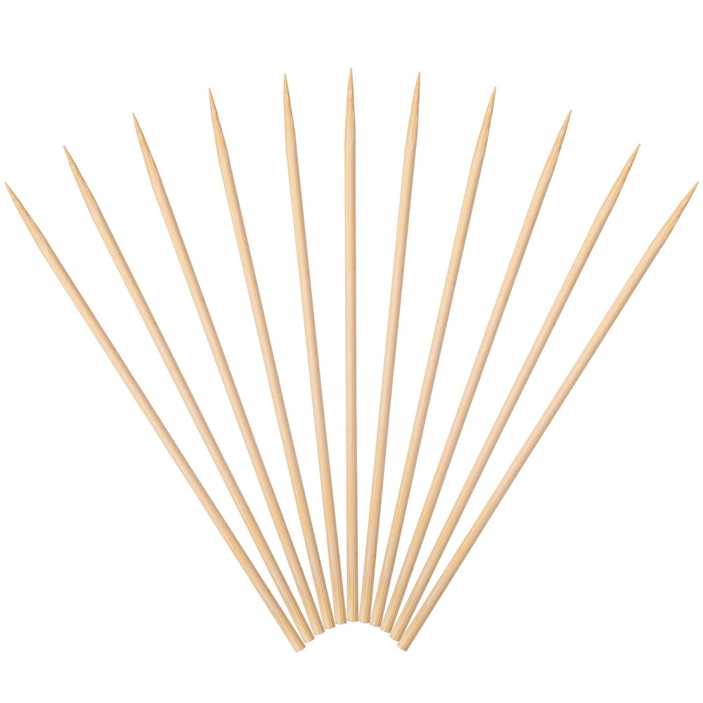 Minisland Premium 6 inch Bamboo Skewers for Appetizers Fruit Kabobs 3mm Thin Small Short Wooden Food Sticks 100 Counts, Many Sizes Choices 4.7"/5.5"/6"/7"/8"/10"/12" -MSL164