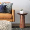 SIMPLIHOME Dayton End Table - 13 inch Wide Solid Acacia Wood Round Accent Table in Light Cognac, Handcrafted Contemporary Nightstand or Lamp Stand for Living Room with Textured Finish, Assembled view 2