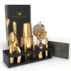 Highball & Chaser Bartender Kit with Black Bamboo Stand Beautiful Cocktail Shaker Set and Bar Tools Stainless Steel Boston Shaker Bartender Kit with Stand (Antique Gold) view 1