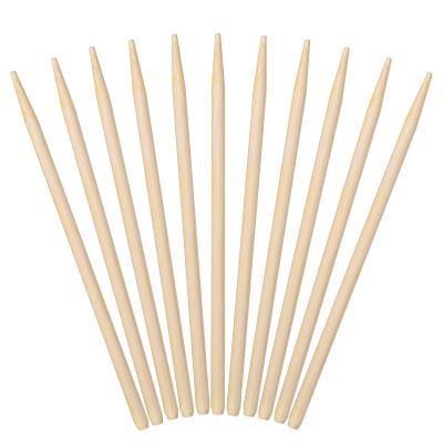 Minisland Premium 5.5 Inch Bamboo Skewers 5mm Thick Short Semi-point Caramel Candy Apple Corn Dog Sticks 100 Counts -MSL168