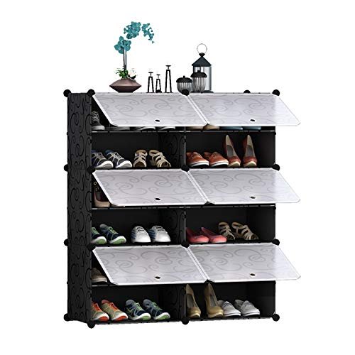 CHHD Multifunctional Shoe Cabinet Simple Plastic Dust-Proof Shoe Rack DIY Large Capacity Multi-Layer Assembly Storage Organizer for Hallway Entryway Bedroom Living Room Office Balcony Wardrobe