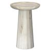 SIMPLIHOME Dayton End Table - 13 inch Wide Solid Mango Wood Round Accent Table in White Wash, Handcrafted Contemporary Nightstand or Lamp Stand for Living Room with Textured Finish, Assembled view 1