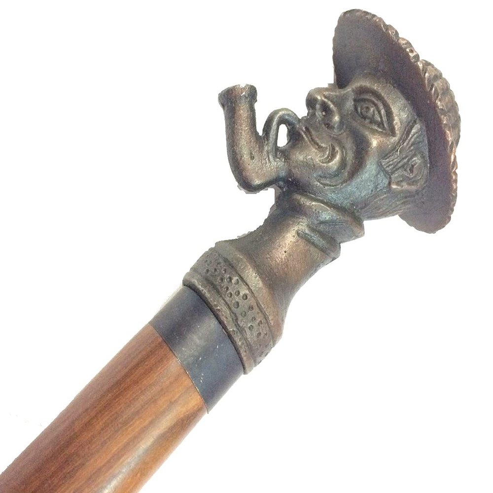 Vimal Nautical Joker Man Walking Stick Cane Aluminium Handle Wooden Walking Canes - Best Gift Item