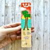Beach Mezuzah Case Hand Painted  Coastal Judaica Palm Tree Ocean Design  Tropical Jewish Home Decor  Handmade Mezuzah for Beach House, Florida Decor, Housewarming Gift (with Scroll Options) view 3