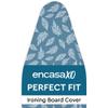 Encasa XO Ironing Board Cover and Pad 54"x15" Standard Size - Thick 3mm Felt Padded Iron Board Cover with Padding, Scorch & Stain Resistant Cotton, Heavy Duty Drawstring, Snug Fit - Big Leaves Blue view 1