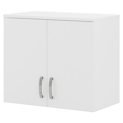 Bush Business Furniture Universal Wall Cabinet with Doors and Shelves in White, Versatile Home Organizer, Office Storage Unit and Adjustable Shelving