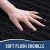 Arotive Luxury Bathroom Rugs 36x24, Extra Soft Thick Absorbent Shaggy Chenille Bath Rugs, Non-Slip Machine Wash Dry, Bath Mats for Bathroom Floor, Tub and Shower, Home Decor Accessories, Black view 3