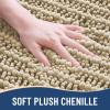 Arotive Luxury Bathroom Rugs 36x24, Extra Soft Thick Absorbent Shaggy Chenille Bath Rugs, Non-Slip Machine Wash Dry, Bath Mats for Bathroom Floor, Tub and Shower, Home Decor Accessories, Beige view 3