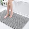 Arotive Luxury Bathroom Rugs 47x24, Extra Soft Thick Absorbent Shaggy Chenille Bath Rugs, Non-Slip Machine Wash Dry, Bath Mats for Bathroom Floor, Tub and Shower, Home Decor Accessories, Light Grey view 1