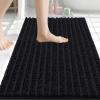 Arotive Luxury Bathroom Rugs 30x20, Extra Soft Thick Absorbent Shaggy Chenille Bath Rugs, Non-Slip Machine Wash Dry, Bath Mats for Bathroom Floor, Tub and Shower, Home Decor Accessories, Black view 1