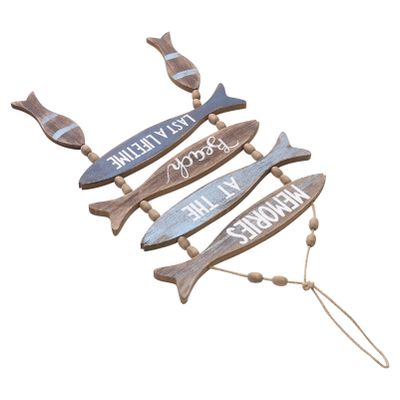 VOSAREA Retro Fish Bone Pendant Wall Hanging Door Hanging Tag Home Decor for Boho Style