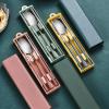 Muka Set of 3 Personalized Portable Utensils with Chopsticks, Spoon & Fork view 3