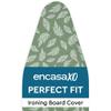 Encasa XO Ironing Board Cover and Pad 54"x15" Standard Size - Thick 3mm Felt Padded Iron Board Cover with Padding, Scorch & Stain Resistant Cotton, Heavy Duty Drawstring, Snug Fit - Big Leaves Green view 1