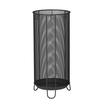 Umbrella Racks WXYZ Home Hotel Hollow Umbrella Stand with Hooks Can Store Long and Short Umbrellas, Waterproof and Rust-Proof Umbrella Bucket (Color : Black, Size : 60x26cm)