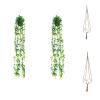 2 PCS Fake Plants, Artificial Hanging Eucalyptus Vines, Fake Eucalyptus Potted Plants with 35.4 inch Jute Rope, Faux Greenery Vines with Black Pot, for Wall Home Garden (35.4inch) view 1