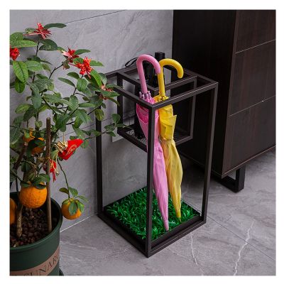 Umbrella Rack Hua Creative Metal Wrought Iron Umbrella Stand, Umbrella Storage Rack for Home Business Hotel Lobby, Large Capacity, with Drip Tray, 30x30x60cm