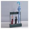 Umbrella Racks Metal Umbrella Stand Holder, Floor/Wall-Mounted Dual-Purpose Umbrella Storage Rack, Household Umbrella Storage Rack with Hook and Drip Tray, 34X42cm (Color : Green) view 1