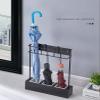 Umbrella Racks Metal Umbrella Stand Holder, Floor/Wall-Mounted Dual-Purpose Umbrella Storage Rack, Household Umbrella Storage Rack with Hook and Drip Tray, 34X42cm (Color : Black) view 3