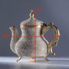 DEMMEX Handmade Gold Decorative Teapot Pitcher  Turkish Moroccan Arabic Style, Crystal Embellished, 2.6 lb, 8x7", Ornate Zamak Kettle for Home Dcor & Display  Handmade in Turkey view 2