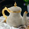 DEMMEX Handmade Gold Decorative Teapot Pitcher  Turkish Moroccan Arabic Style, Crystal Embellished, 2.6 lb, 8x7", Ornate Zamak Kettle for Home Dcor & Display  Handmade in Turkey view 3