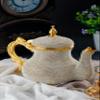 DEMMEX Handmade Gold Decorative Teapot Pitcher  Turkish Moroccan Arabic Style, Crystal Embellished, 2.6 lb, 8x7", Ornate Zamak Kettle for Home Dcor & Display  Handmade in Turkey view 4