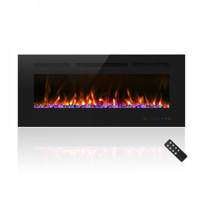 Cheerway 42 inch Electric Fireplace with Heater, Wall Mounted & Recessed Electric Fireplace Insert, Linear Wall Fireplace w/Thermostat, 1313 Flame Color, Remote & Touch Control w/Timer, 750W/1500W