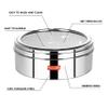 Sumeet Stainless Steel Round Masala (Spice) Box/Organiser with See Through Lid With 7 Containers and Small Spoon Size 12 (2Ltr) (20.5cm) view 3