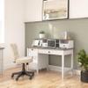 Bush Furniture Mayfield 54W Computer Desk with Drawers and Desktop Organizer in Pure White and Shiplap Gray | Storage for Home Office Workspace view 2