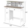 Bush Furniture Mayfield 54W Computer Desk with Drawers and Desktop Organizer in Pure White and Shiplap Gray | Storage for Home Office Workspace view 3