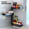 Revolving Spice Rack Organizer, 3 Layer Wall Mount Space Aluminum Spice Shelf Hanging 100Kg Load Bearing Capacity Punch Free Spice Racks with Detachable Storage Case for Kitchen Bathroom Balcony view 2