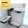 Revolving Spice Rack Organizer, 3 Layer Wall Mount Space Aluminum Spice Shelf Hanging 100Kg Load Bearing Capacity Punch Free Spice Racks with Detachable Storage Case for Kitchen Bathroom Balcony view 3