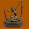 C.MIRVAL Solid Bronze Sculpture. Abstract Art Deco Statue Modern Marble Figurine view 1