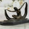 C.MIRVAL Solid Bronze Sculpture. Abstract Art Deco Statue Modern Marble Figurine view 2
