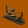 C.MIRVAL Solid Bronze Sculpture. Abstract Art Deco Statue Modern Marble Figurine view 3