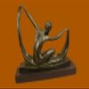 C.MIRVAL Solid Bronze Sculpture. Abstract Art Deco Statue Modern Marble Figurine view 4