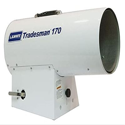 Forced Air Portable Gas Heater, Liquid Propane, 625 cfm, 10 in Wx